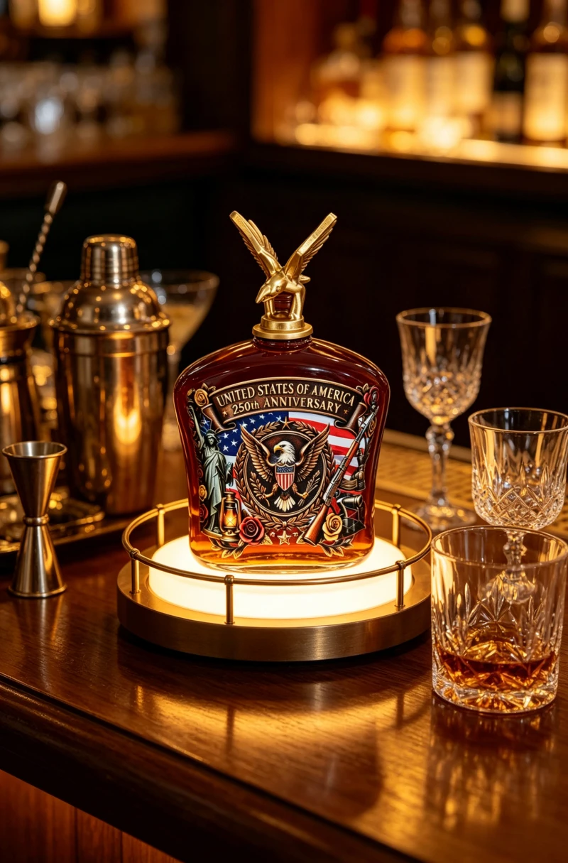 Vintage Collectible Liquor Bottles - Botol Wiski dengan Desain Elang Kebebasan