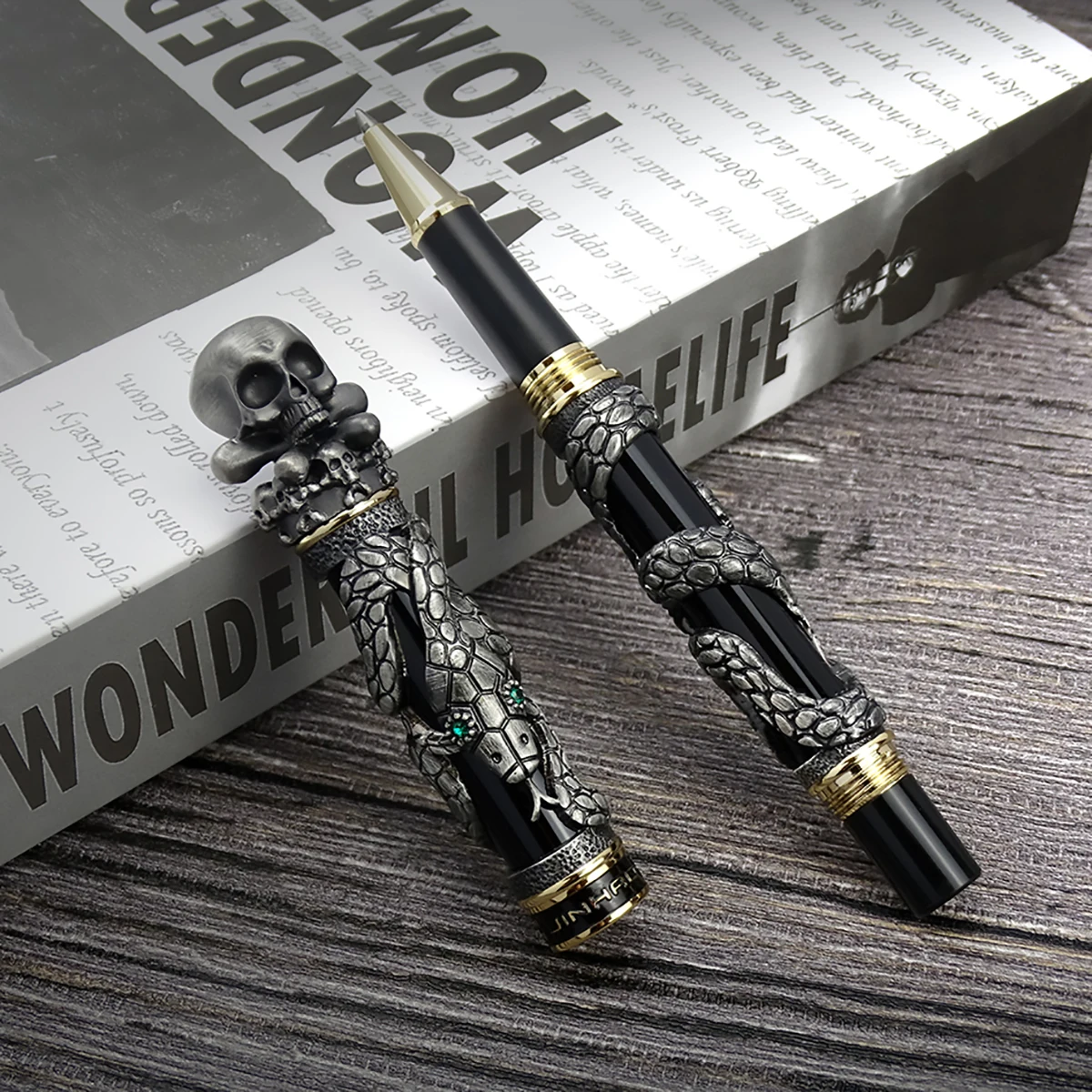 Vintage Collectible Pens - Jinhao Pena Gulir Bola Antik Logam