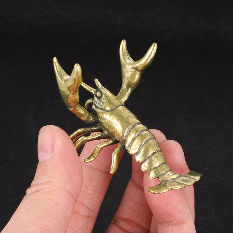 Vintage Collectible Pens - 【F】Ornamen Lobster Kuningan Padat Vintage Tempat